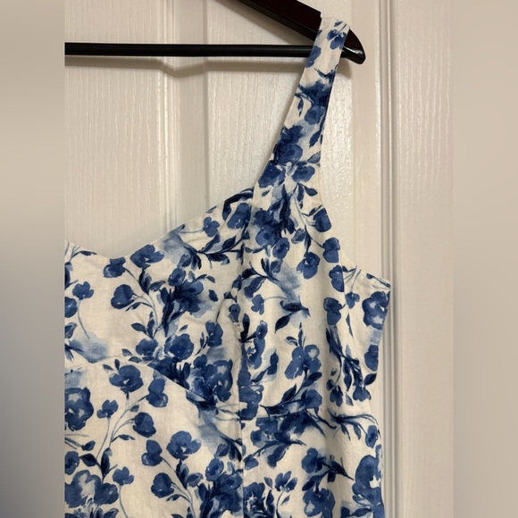 Abercrombie & Fitch Blue Floral Linen Blend Mini Dress - Size XXL - Picture 3 of 11